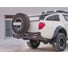 Бампер силовой задний STC Mitsubishi L200 2013-2015 (длинный кузов) с квадратом под фаркоп, кронштейном крепления запасного колеса по центру кронштейном крепления гос номера и дублирующими фонарями STC-ML200/13-BR-C1-L1 2