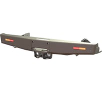 Бампер силовой задний STC Mitsubishi L200 2013-2015 (длинный кузов) с квадратом под фаркоп, площадкой под лебедку и дублирующими фонарями STC-ML200/13-BR-W-L1