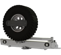 Бампер силовой задний STC Mitsubishi L200 2013-2015 (длинный кузов) с квадратом под фаркоп, кронштейном крепления запасного колеса по центру, кронштейном крепления гос номера и фарами заднего хода/ПТФ STC-ML200/13-BR-C1-L2