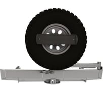 Бампер силовой задний STC Mitsubishi L200 2013-2015 (длинный кузов) с квадратом под фаркоп, кронштейном крепления запасного колеса по центру и кронштейном крепления гос номера STC-ML200/13-BR-C1