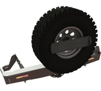 Бампер силовой задний STC L200 2015-2018/Fiat Fullback с квадрат под фаркоп, кронштейном крепления запасного колеса по центру, кронштейном крепления гос номера и дублирующими фонарями STC-ML200/15-BR-C1-L1