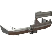 Бампер силовой задний STC Mitsubishi Pajero Sport 2016+ с квадратом под фаркоп, кронштейном крепления запасного колеса по центру и кронштейном крепления гос номера STC-MPS3-BR-C1