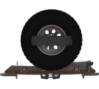 Бампер силовой задний STC Mitsubishi Pajero Sport 2021+ ОБЛЕГЧЕННЫЙ с квадратом под фаркоп, кронштейнами запасного колеса по центру, гос номера, фарами заднего хода/ПТФ STC-MPS3/21-BRR-C1-L2