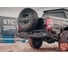 Бампер силовой задний STC Mitsubishi L200 2019+ с квадратом под фаркоп, кронштейном крепления запасного колеса по центру, кронштейном крепления гос номера и фарами заднего хода/ПТФ STC-ML200/19-BR-C1-L2 2