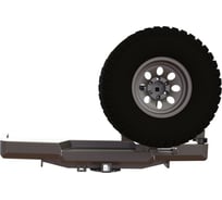 Бампер силовой задний STC Toyota Land Cruiser 78 2007+ с квадратом под фаркоп, кронштейном крепления запасного колеса справа (под штатные фары) STC-TLC78/07-BR-C2