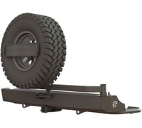 Бампер силовой задний STC Volkswagen Amarok с квадратом под фаркоп, кронштейном крепления запасного колеса по центру и кронштейном крепления гос номера STC-VA-BR-C1