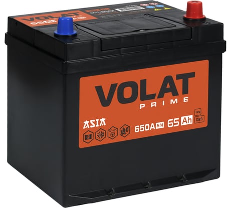 Аккумуляторная батарея VOLAT Prime Asia 65Ah R+ (нижний борт) VPA650