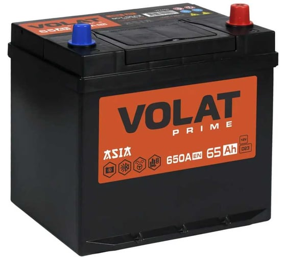 Аккумуляторная батарея VOLAT Prime Asia 65Ah R+ (нижний борт) VPA650
