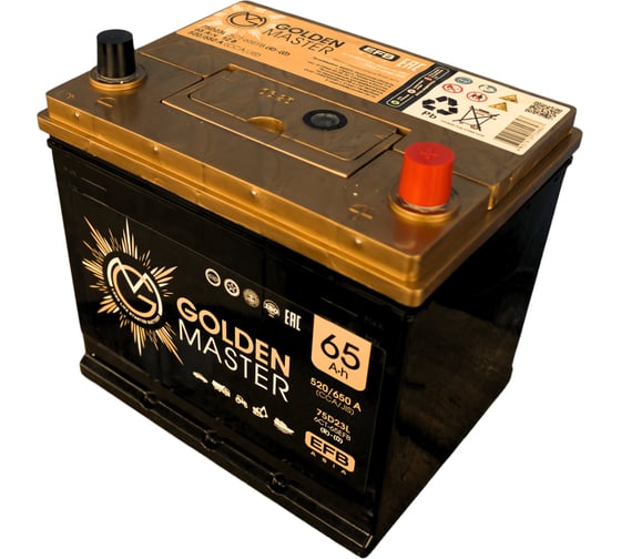 АКБ GOLDEN MASTER EFB ASIA 6СТ-65 (R)-(0) 520А 232x175x225 мм 4657819154897