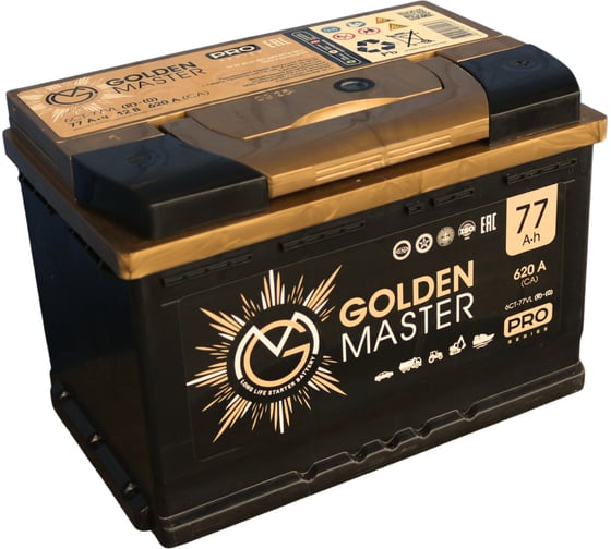 АКБ GOLDEN MASTER pro 6СТ-77 N (R)-(0) 620A 278x175x190 мм 4657819154958 1