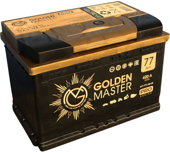 АКБ GOLDEN MASTER pro 6СТ-77 N (L)-(1) 620A 278x175x190 мм 4657819154941