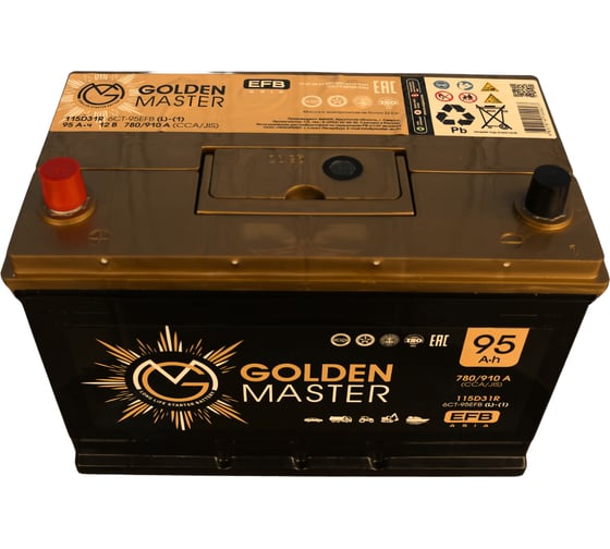 Автомобильный аккумулятор GOLDEN MASTER EFB ASIA 6СТ-95 (L)-(1) 780А 306х175х225 4657819154927