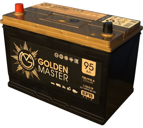 Автомобильный аккумулятор GOLDEN MASTER EFB ASIA 6СТ-95 (L)-(1) 780А 306х175х225 4657819154927