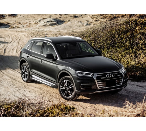Пороги на автомобиль Rival Bmw-Style круг для Audi Q5 II 2017-н.в., 193 см, 2 шт., алюминий D193AL.0302.2