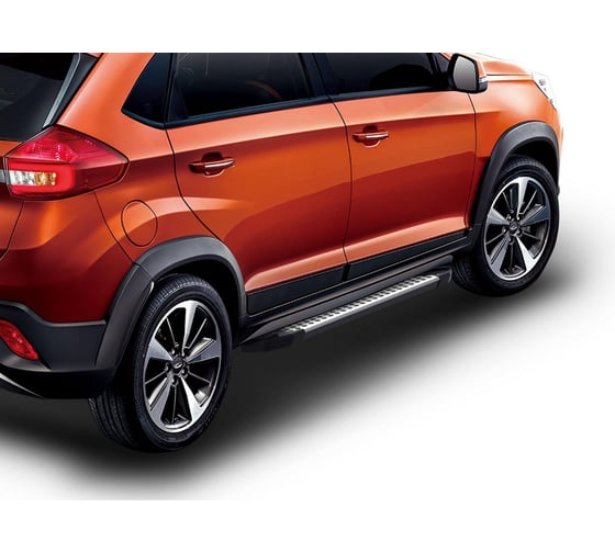 Пороги на автомобиль Rival Bmw-Style круг для Chery Tiggo 2 2017-2020 г.в., 173 см, 2 шт., алюминий D173AL.0904.1