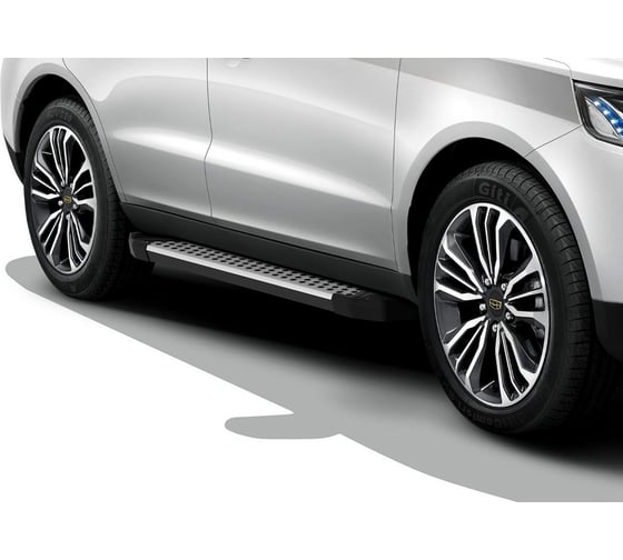 Пороги на автомобиль Rival Bmw-Style круг для Geely Emgrand X7 I рестайлинг 2018-н.в., 173 см, 2 шт., алюминий D173AL.1904.1