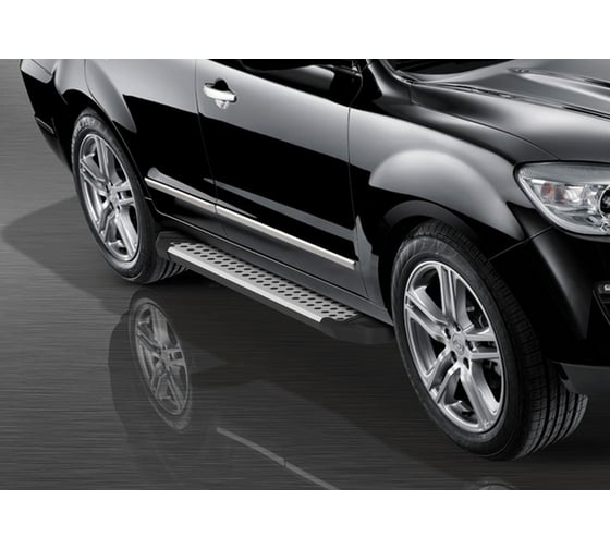 Пороги на автомобиль Rival Bmw-Style круг для Hawtai Boliger 2014-н.в., 173 см, 2 шт., алюминий D173AL.2901.1