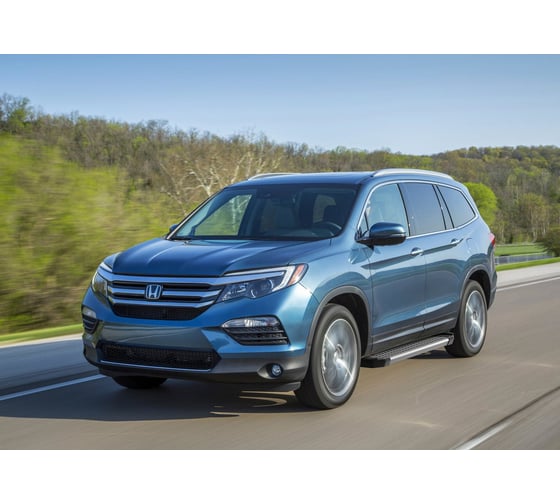 Пороги на автомобиль Rival Bmw-Style круг для Honda Pilot III 2016-2019 г.в., 180 см, 2 шт., алюминий D180AL.2105.1