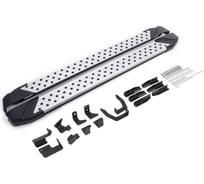 Пороги на автомобиль Rival Bmw-Style круг для Hyundai Palisade 2020-н.в., 193 см, 2 шт., алюминий D193AL.2311.1