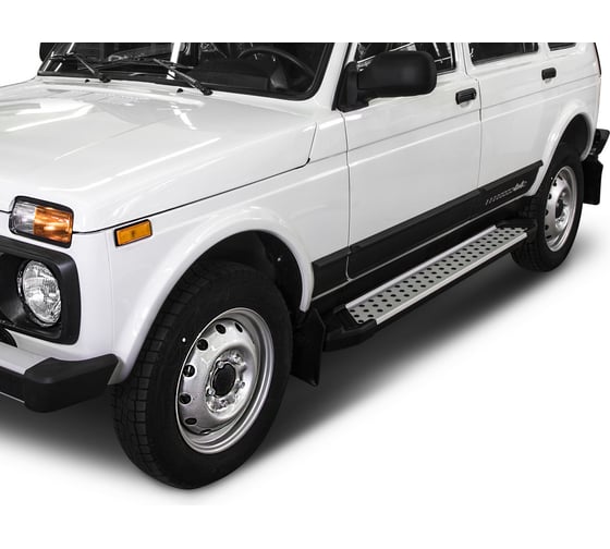 Пороги на автомобиль Rival Bmw-Style круг для ВАЗ 2131 (4x4) 5-дв. (вкл. Urban) 1993-2019-н.в., 180 см, 2 шт., алюминий D180AL.6004.1