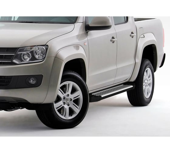 Пороги на автомобиль Rival Bmw-Style круг для Volkswagen Amarok 2010-2016 г.в., 193 см, 2 шт., алюминий D193AL.5803.1