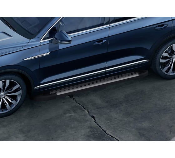 Пороги на автомобиль Rival Bmw-Style круг для Volkswagen Touareg III 2018-н.в., 193 см, 2 шт., алюминий D193AL.5806.1
