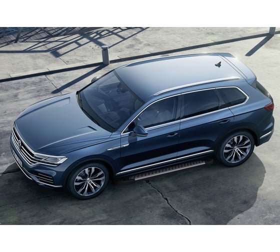 Пороги на автомобиль Rival Bmw-Style круг для Volkswagen Touareg III 2018-н.в., 193 см, 2 шт., алюминий D193AL.5806.1