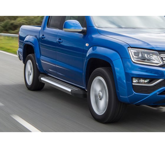 Пороги на автомобиль Rival Bmw-Style круг для Volkswagen Amarok I рестайлинг 2016-2019 г.в., 193 см, 2 шт., алюминий D193AL.5803.2