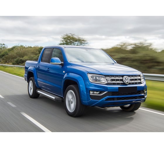 Пороги на автомобиль Rival Bmw-Style круг для Volkswagen Amarok I рестайлинг 2016-2019 г.в., 193 см, 2 шт., алюминий D193AL.5803.2