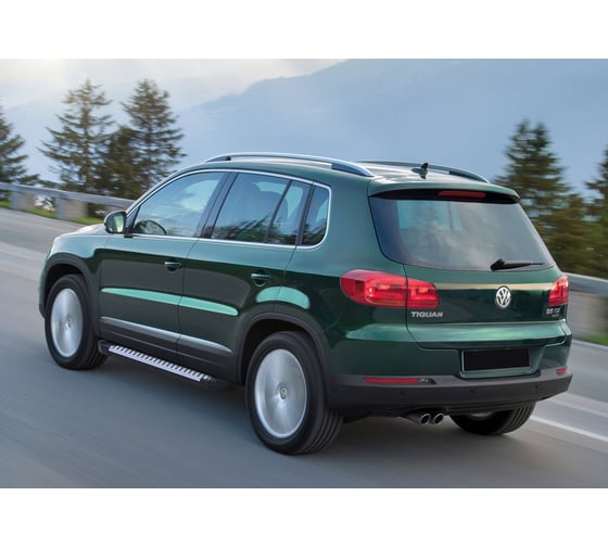 Пороги на автомобиль Rival Bmw-Style круг для Volkswagen Tiguan I 2007-2017 г.в., 173 см, 2 шт., алюминий D173AL.5802.2