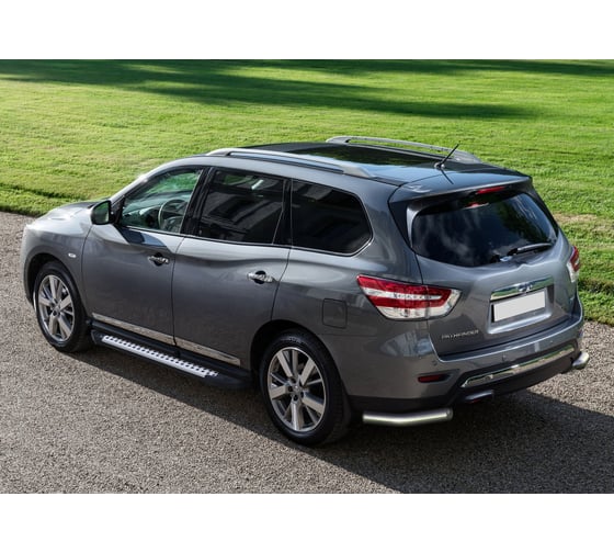 Пороги на автомобиль Rival Bmw-Style круг для Nissan Pathfinder R52 2014-2017 г.в., 193 см, 2 шт., алюминий D193AL.4107.1