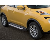 Пороги на автомобиль Rival Bmw-Style круг для Nissan Juke I (передний привод) 2010-2019 г.в., 173 см, 2 шт., алюминий D173AL.4102.2