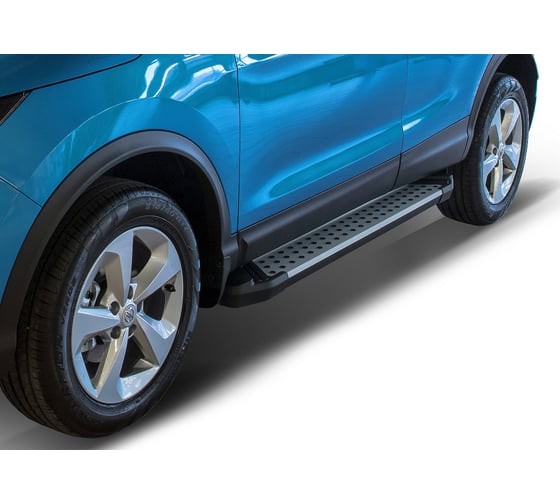 Пороги на автомобиль Rival Bmw-Style круг для Nissan Qashqai II 2014-2019-н.в./X-Trail T32 2015-2018-н.в./Renault Koleos II 2016-2020 г.в., 173 см, 2 шт., алюминий D173AL.4113.1