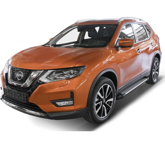 Пороги на автомобиль Rival Bmw-Style круг для Nissan Qashqai II 2014-2019-н.в./X-Trail T32 2015-2018-н.в./Renault Koleos II 2016-2020 г.в., 173 см, 2 шт., алюминий D173AL.4113.1