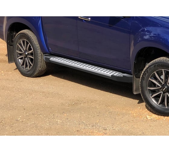 Пороги на автомобиль Rival Bmw-Style круг для Isuzu D-Max II рестайлинг 2017-н.в., 193 см, 2 шт., алюминий D193AL.9101.1