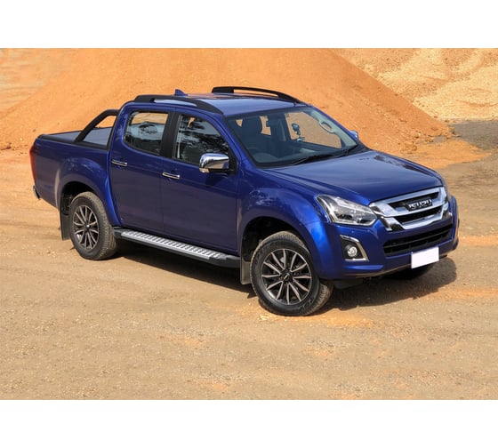 Пороги на автомобиль Rival Bmw-Style круг для Isuzu D-Max II рестайлинг 2017-н.в., 193 см, 2 шт., алюминий D193AL.9101.1