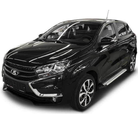 Пороги на автомобиль Rival Bmw-Style круг для Lada Xray 2015-н.в., 173 см, 2 шт., алюминий D173AL.6002.1