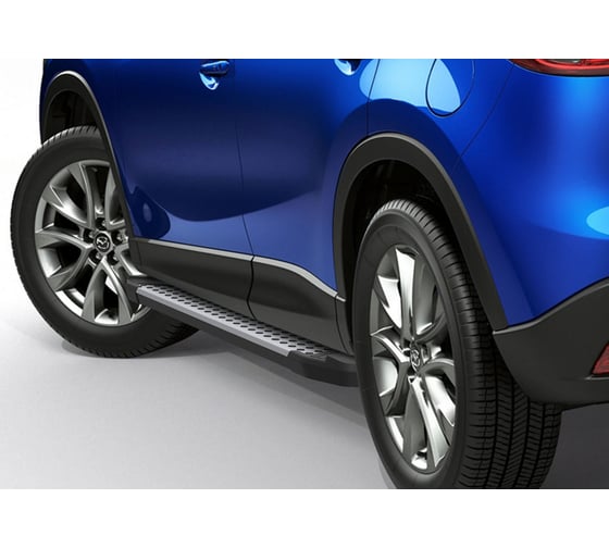 Пороги на автомобиль Rival Bmw-Style круг для Mazda CX-5 I 2011-2017 г.в., 173 см, 2 шт., алюминий D173AL.3801.3