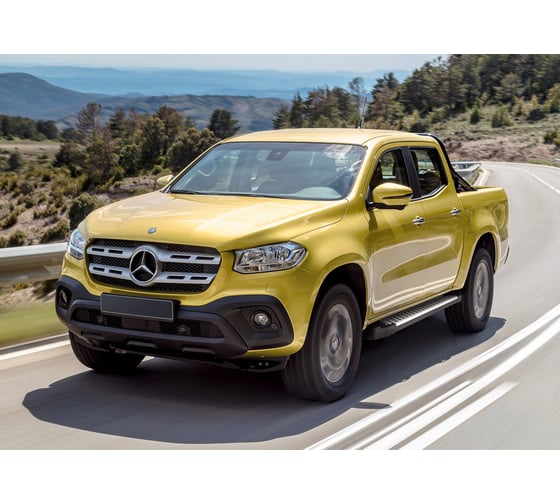 Пороги на автомобиль Rival Bmw-Style круг для Mercedes-Benz X-klasse 2017-н.в., 193 см, 2 шт., алюминий D193AL.3901.1
