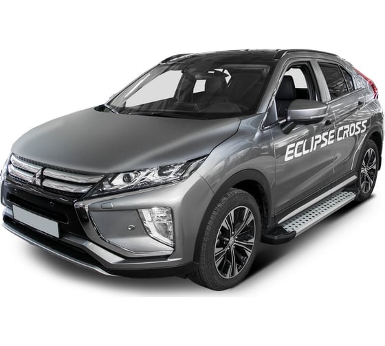 Пороги на автомобиль Rival Bmw-Style круг для Mitsubishi Eclipse Cross 2018-2021 г.в., 180 см, 2 шт., алюминий D180AL.4007.1