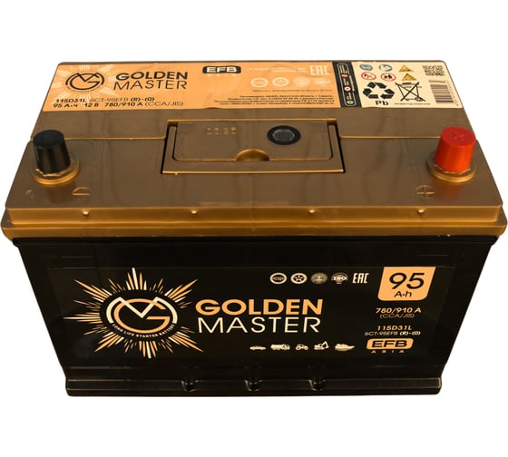 Автомобильный аккумулятор GOLDEN MASTER EFB ASIA 6СТ-95 (R)-(0) 780А 306х175х225 4657819154934