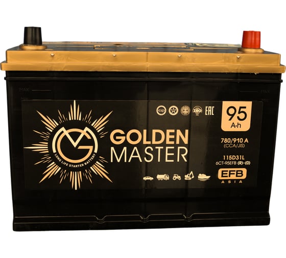 Автомобильный аккумулятор GOLDEN MASTER EFB ASIA 6СТ-95 (R)-(0) 780А 306х175х225 4657819154934