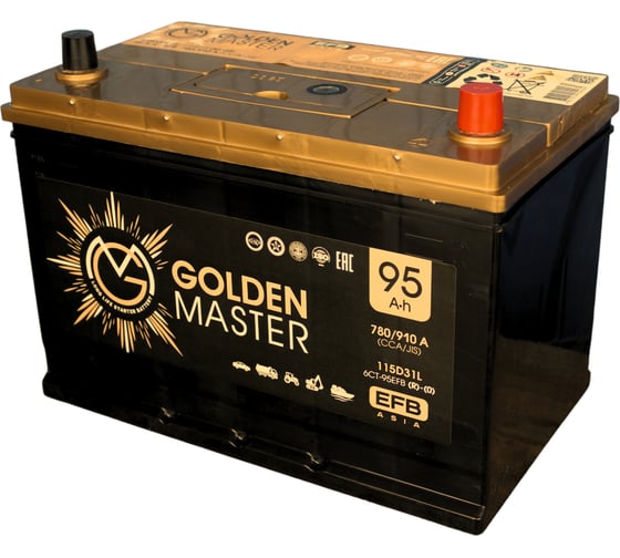 Автомобильный аккумулятор GOLDEN MASTER EFB ASIA 6СТ-95 (R)-(0) 780А 306х175х225 4657819154934