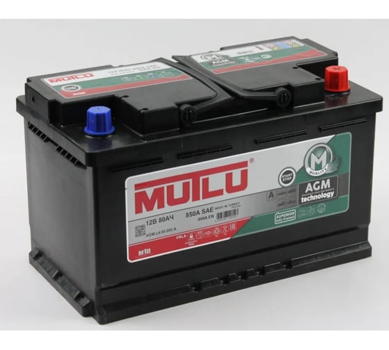 Автомобильный аккумулятор AGM 6СТ-80.0 Mutlu AGM.L4.80.080.A 1
