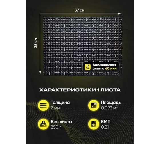 Набор виброизоляции для автомобиля SGM Base 2 мм с роликом, 30 листов SGM.BS2.30.R