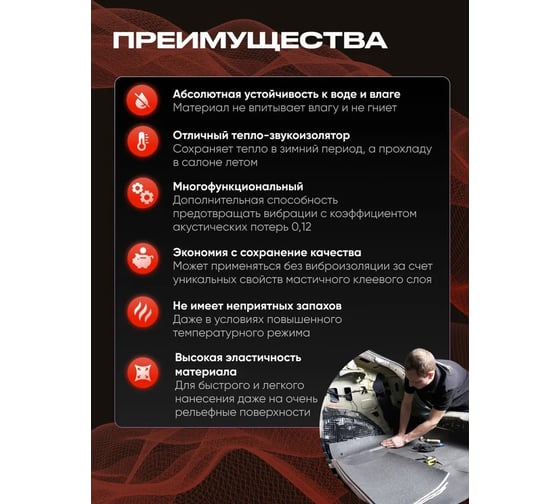 Шумоизоляция для автомобиля SGM Slim 6, 10 листов SGM.SLIM.6.10