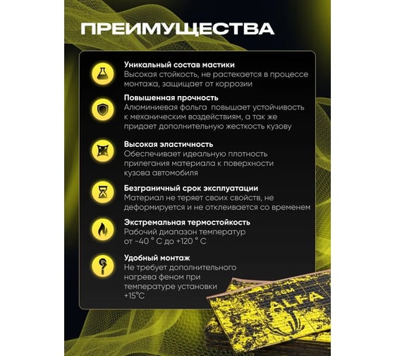 Шумоизоляция для автомобиля SGM А4, 12 листов виброизоляция 4 мм SGM.A4.04X025.12Black