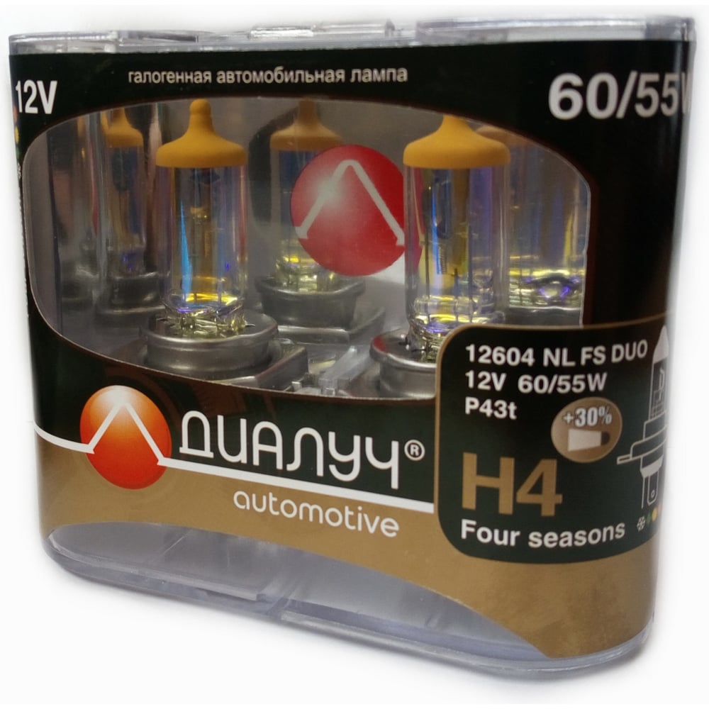 Лампы Диалуч Night Light Four Season Н4 12V 60/55W 12604-NL-FS-DUO ...