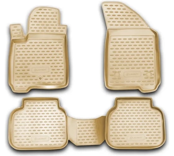 Коврики в салон Element для PEUGEOT Partner 06/2008 г.в., 4 шт., полиуретан, бежевые NLC.38.09.212