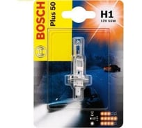 Автолампа BOSCH H1 12V 55W PLUS 50 1шт, блистерная упаковка 1987301041